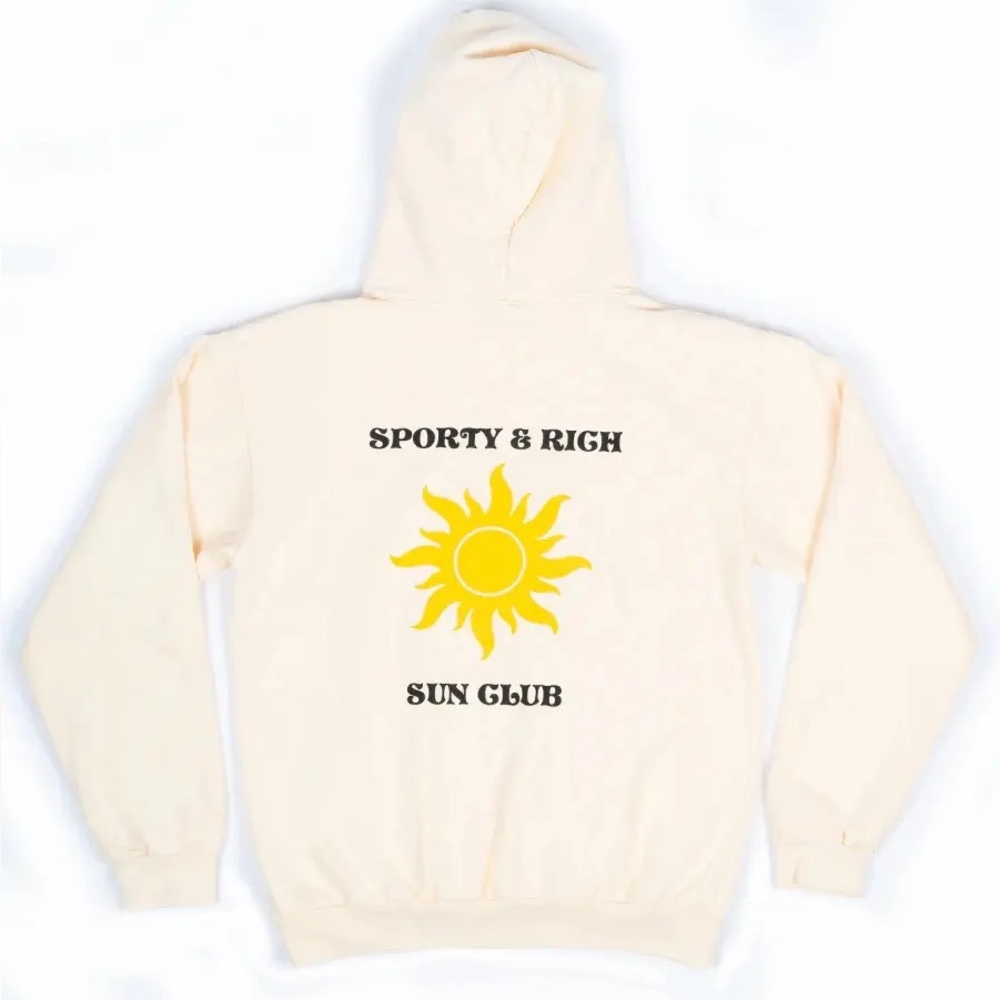 Sporty and Rich Beige Sun Club Hoodie